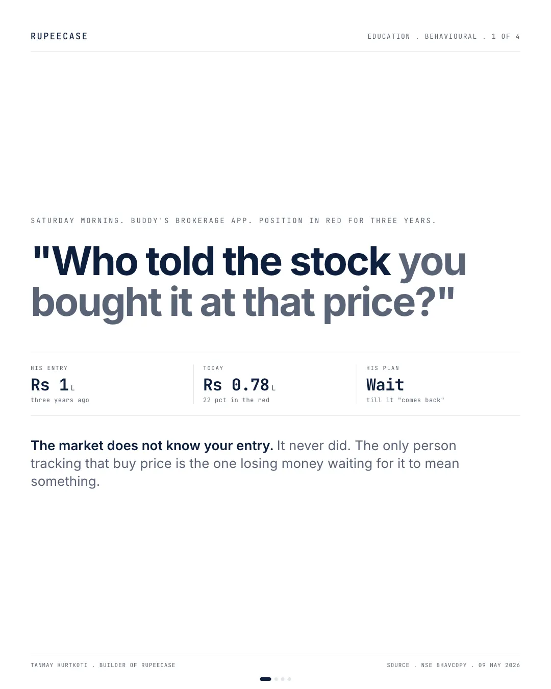 Who told the stock your buy price, the hook card