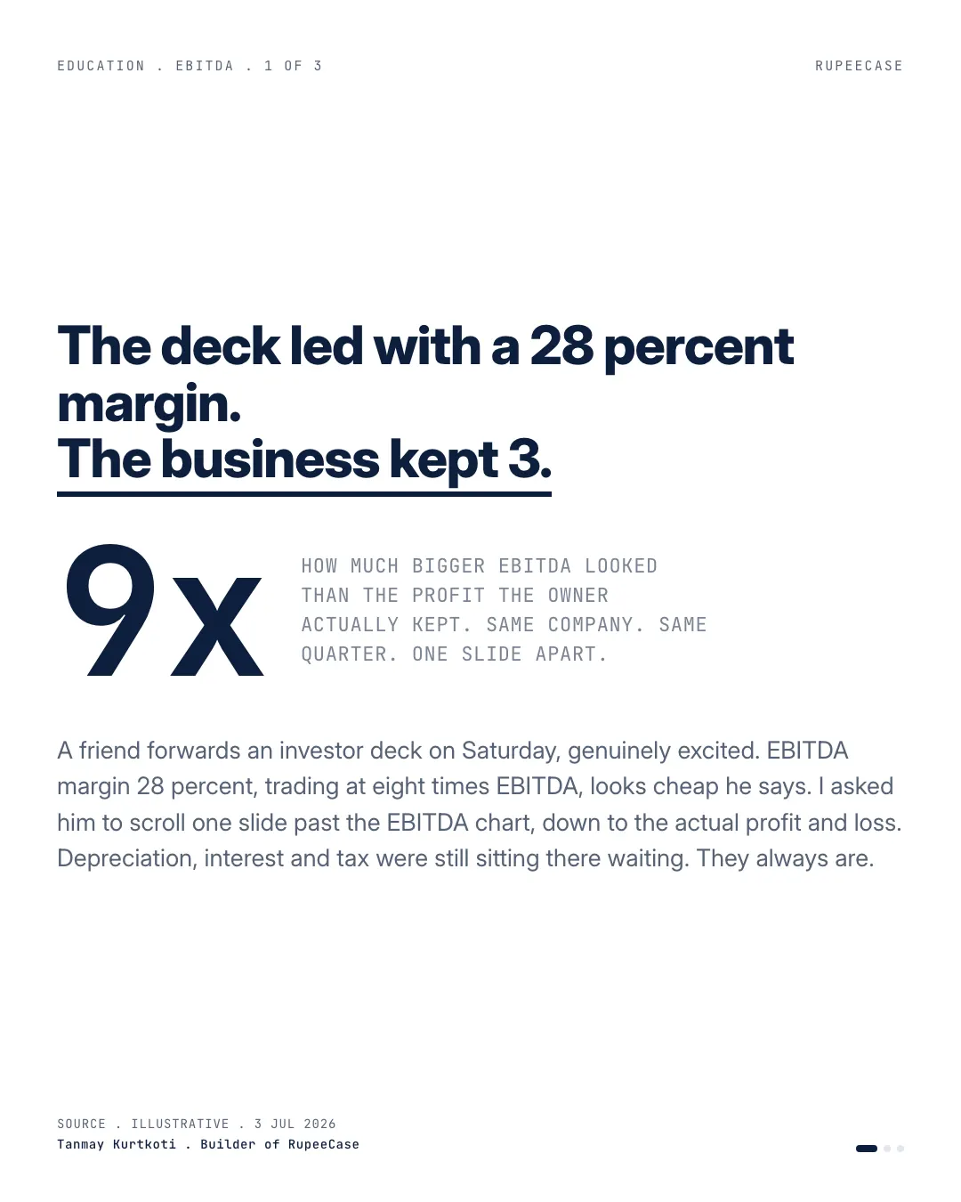 EBITDA is not profit, the hook card