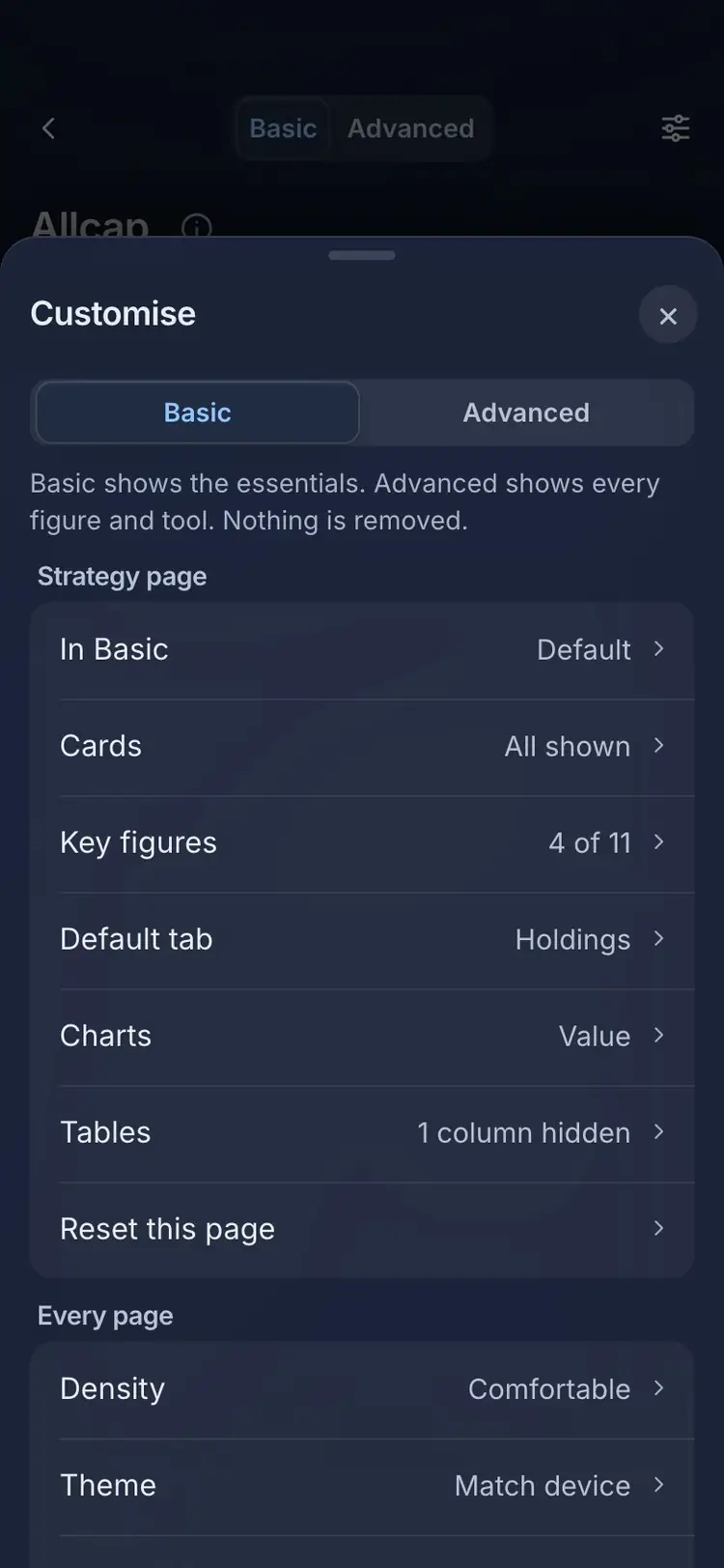 What it means: the RupeeCase app on a phone, sample data, numbered markers on the buttons listed beside it