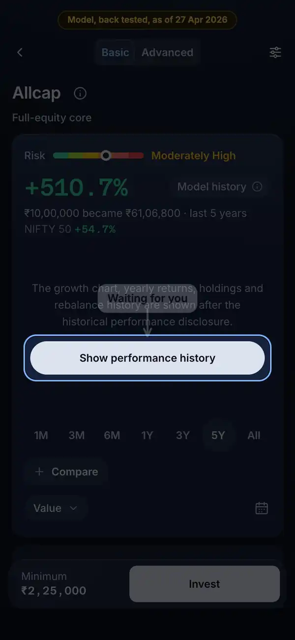 Where it is: the RupeeCase app on a phone, sample data, numbered markers on the buttons listed beside it